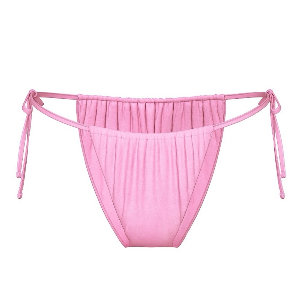 PINK SWIM Side-Tie Cheeky Bikini Bottom Limited Edition Pink Lollipop- NWT